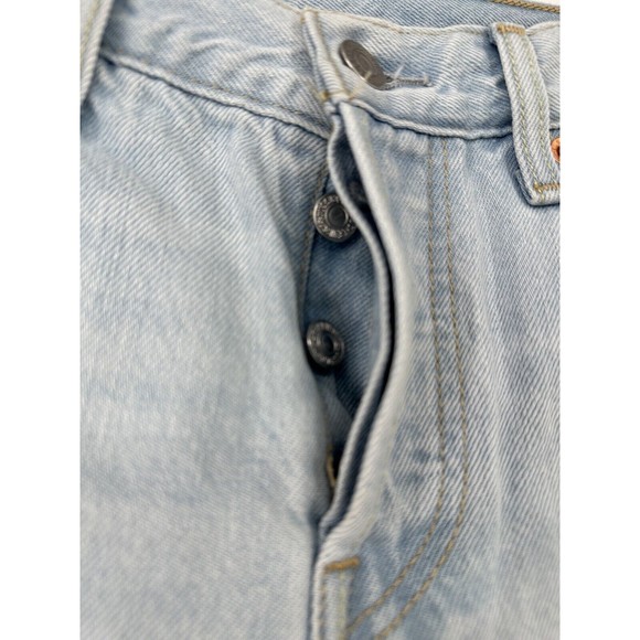 Women’s Levi’s 501 Button Fly Distressed Frayed Cut Off Denim Jean Shorts Sz 25 - Picture 4 of 15